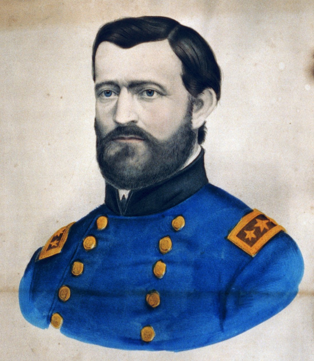 Gen. porucznik Ulysses S. Grant, 1880 (litografia ręcznie kolorowana) (litografia ręcznie kolorowana) autorstwa N. and Ives, J.M. Currier