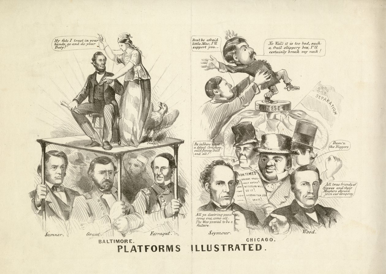 Platformy ilustrowane, 1864 autorstwa N. and Ives, J.M. Currier