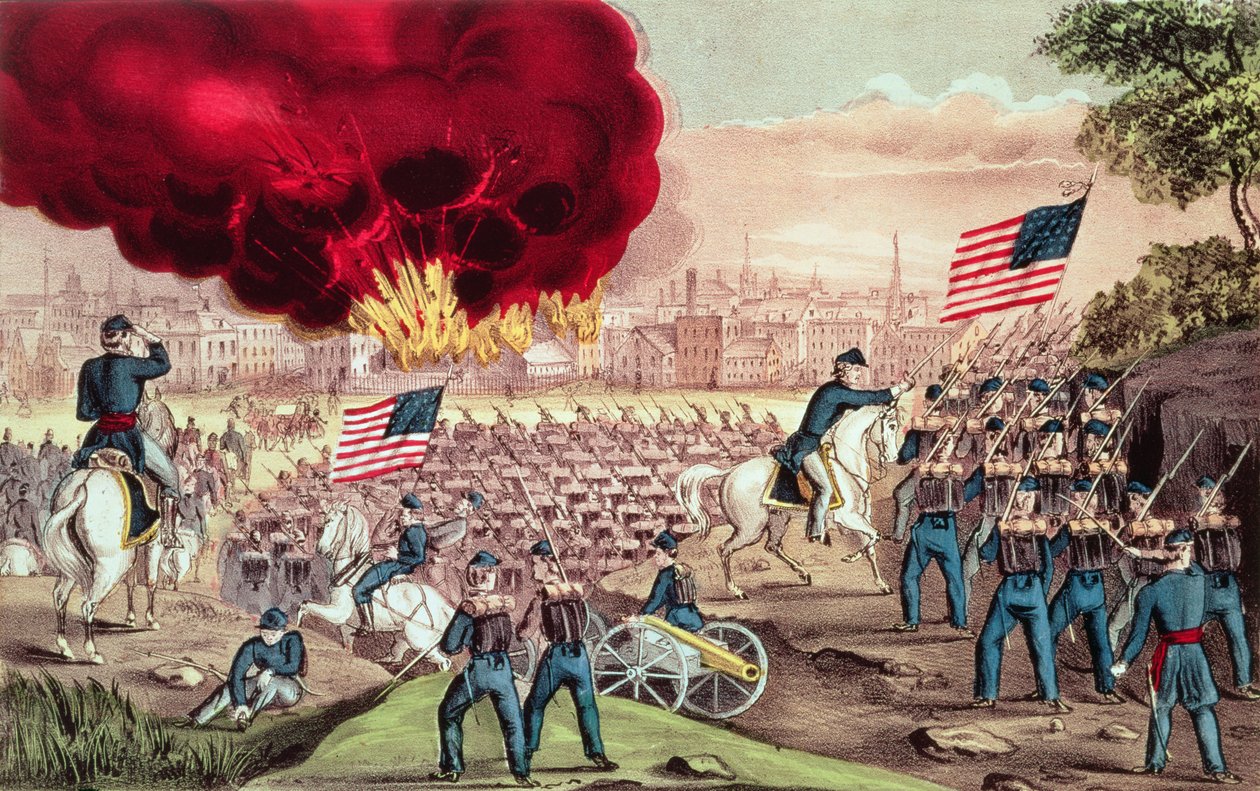 Zdobycie Atlanty przez Armię Unii, 2 września 1864 r autorstwa N. and Ives, J.M. Currier