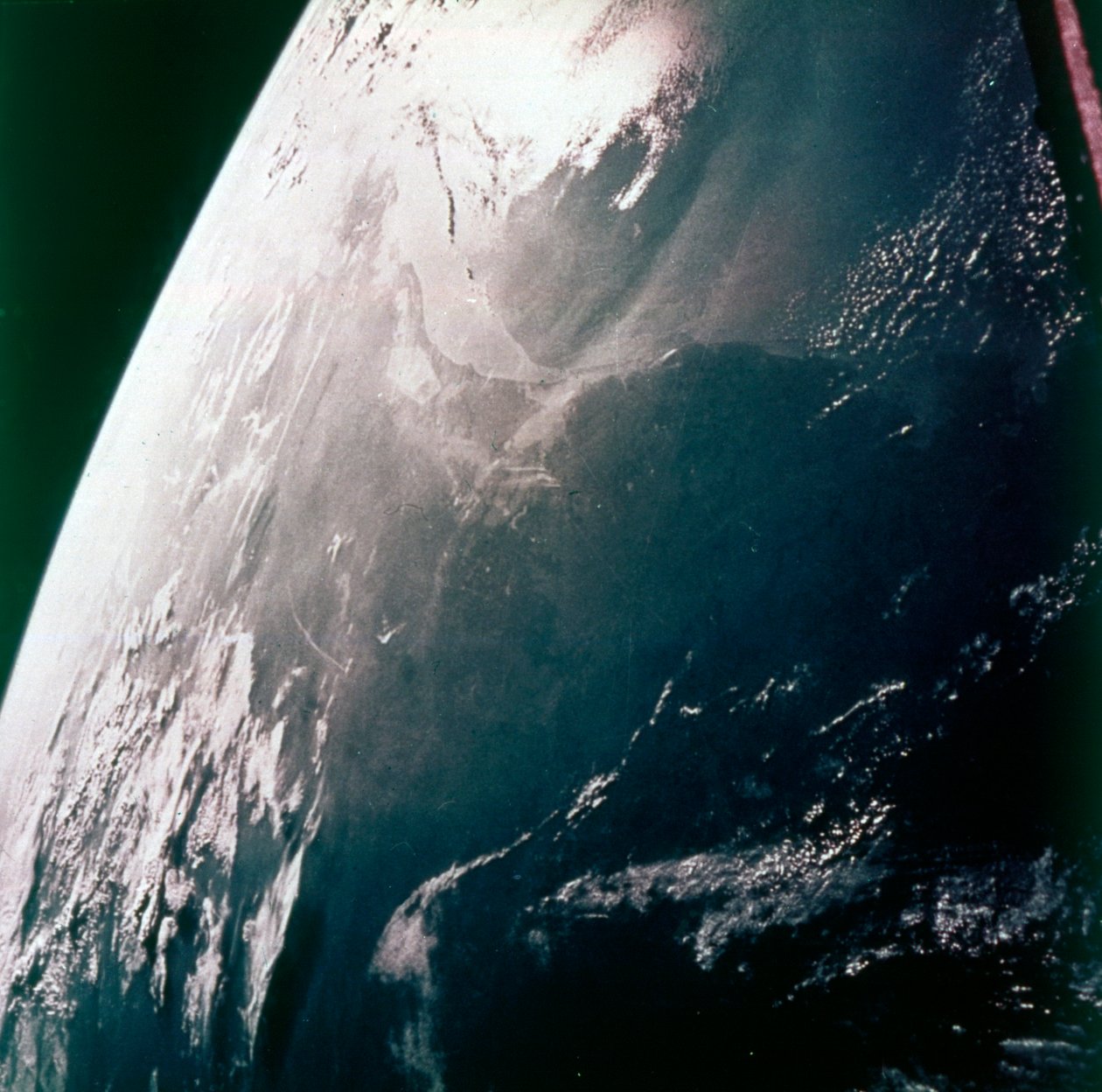 Ziemia z kosmosu - wybrzeże Zatoki Perskiej, Houston i Zatoka Galveston, USA, lata 80. XX wieku. autorstwa NASA Images