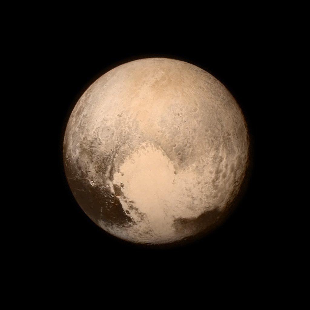 Pluton widziany z sondy New Horizons, 2015. autorstwa NASA Images