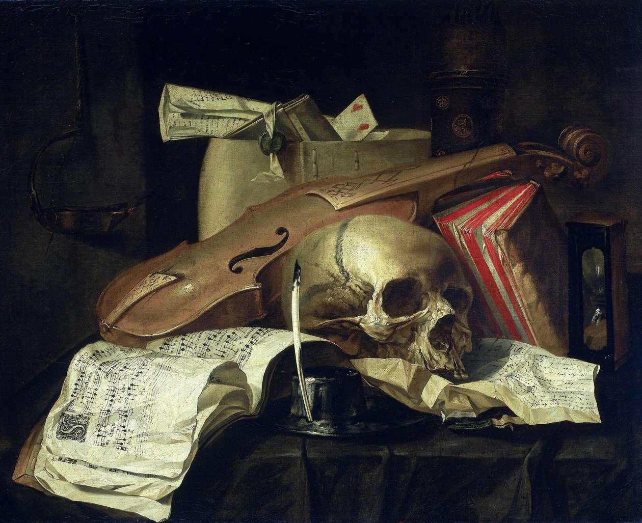 Vanitas martwa natura autorstwa N.L. Peschier