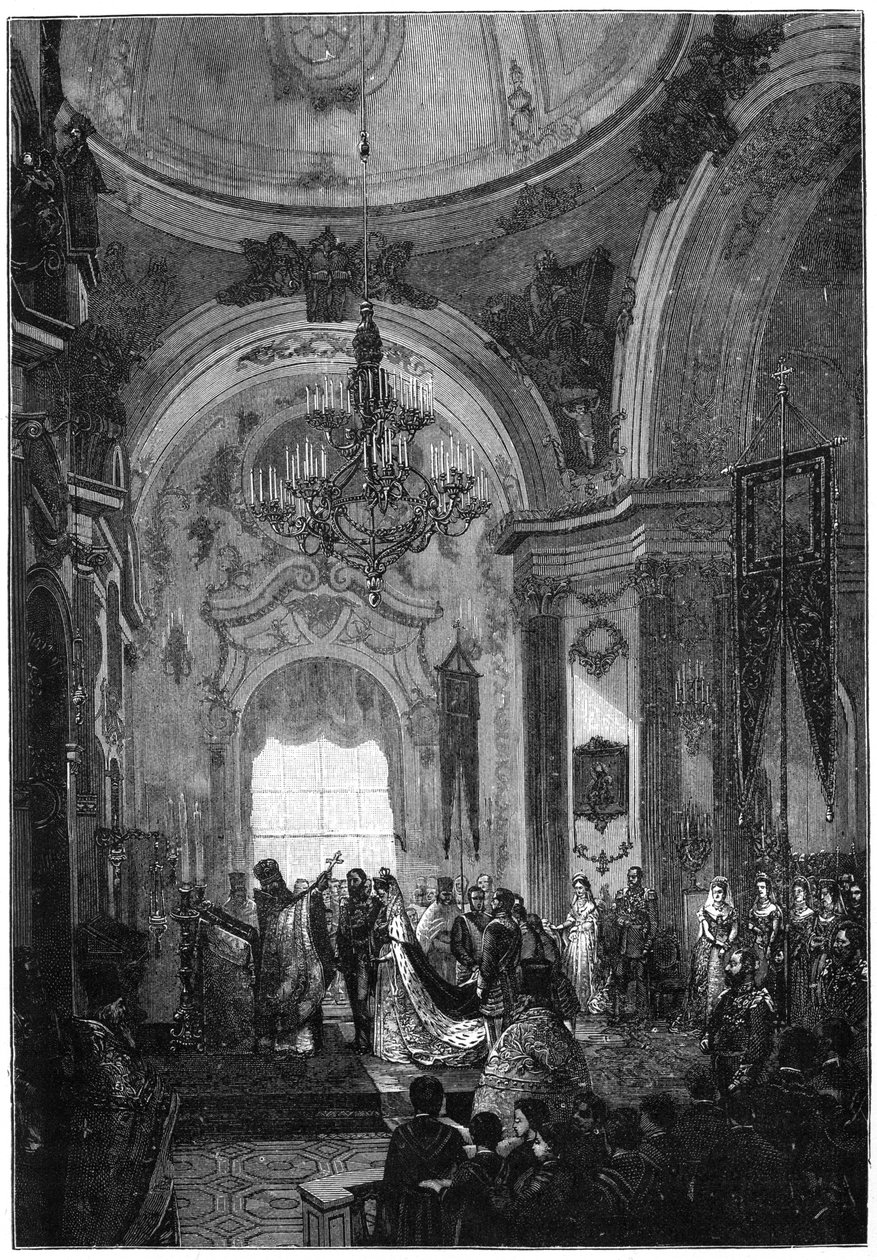 Małżeństwo księcia i księżnej Edynburga, 23 stycznia 1874, 1900. autorstwa N. Chevalier
