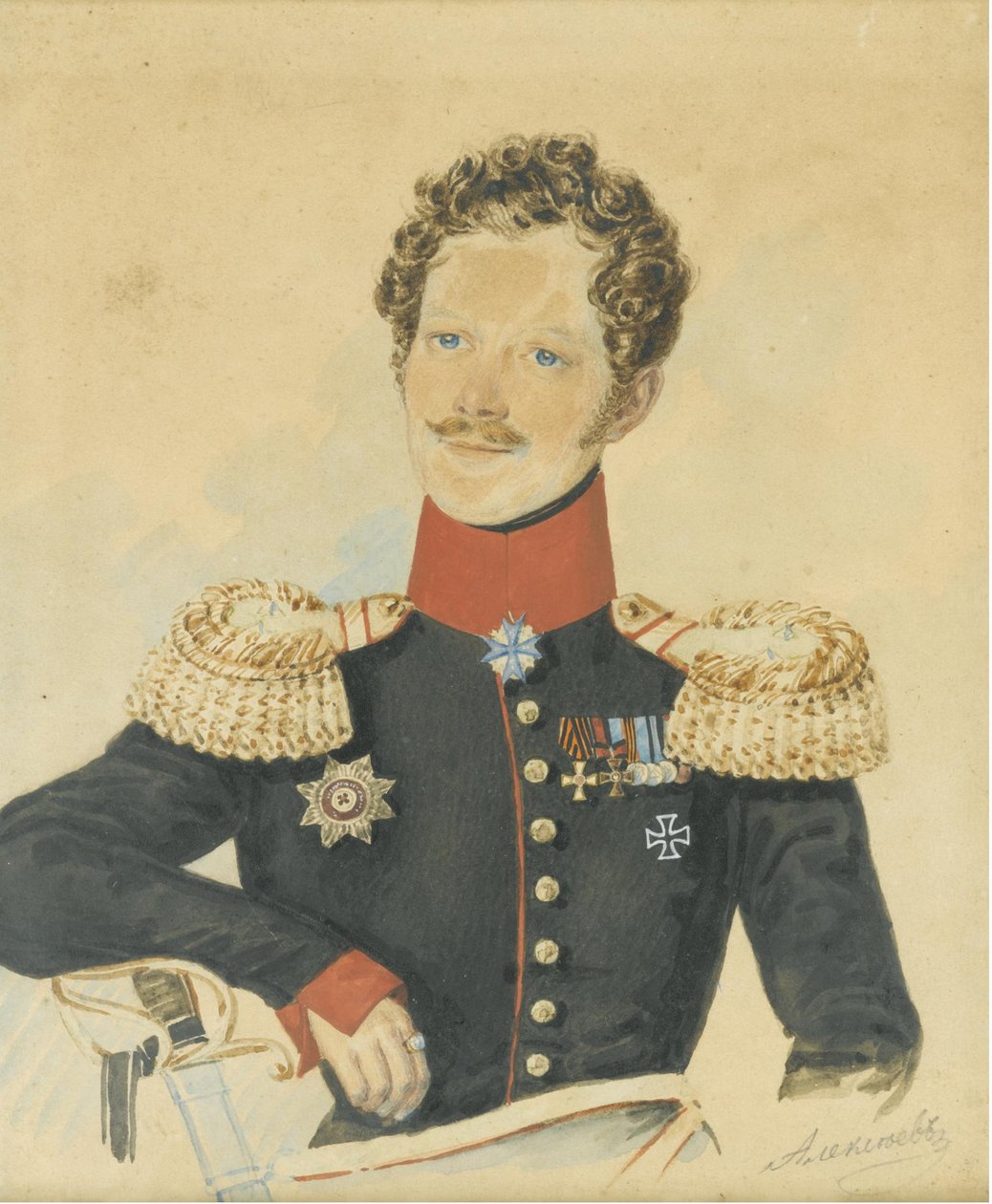 Portret Jegora Fiodorowicza Meiendorfa 1794-1879 autorstwa N. M. Alexeyev