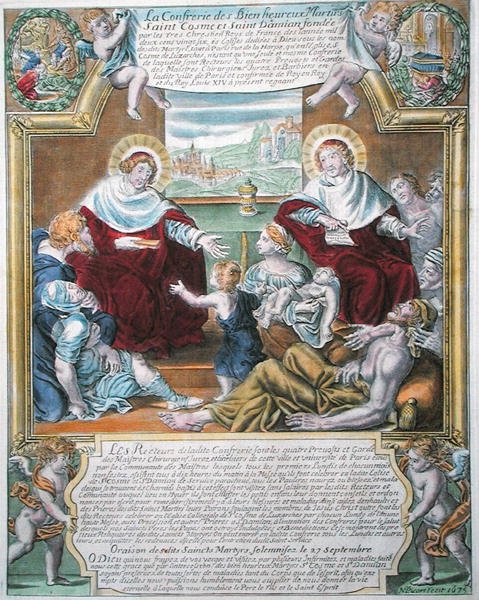 SS. Kosma i Damian leczą biednych autorstwa N. Picart