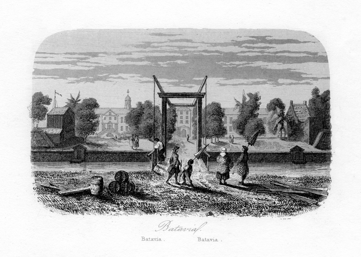 Batavia Dżakarta, Indonezja, ok. 1840 r. autorstwa N. Remond