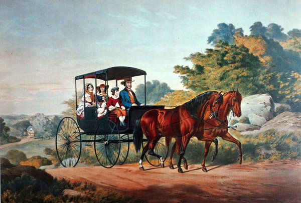 Życie na wsi: Poranna przejażdżka autorstwa Currier and Ives