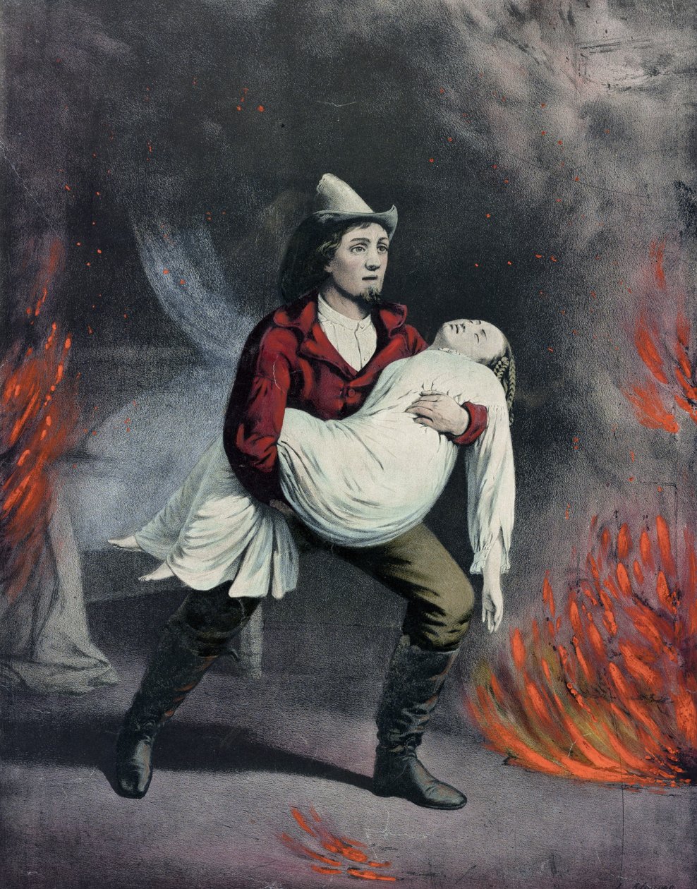 Amerykański strażak autorstwa N. Currier and Ives J.M.