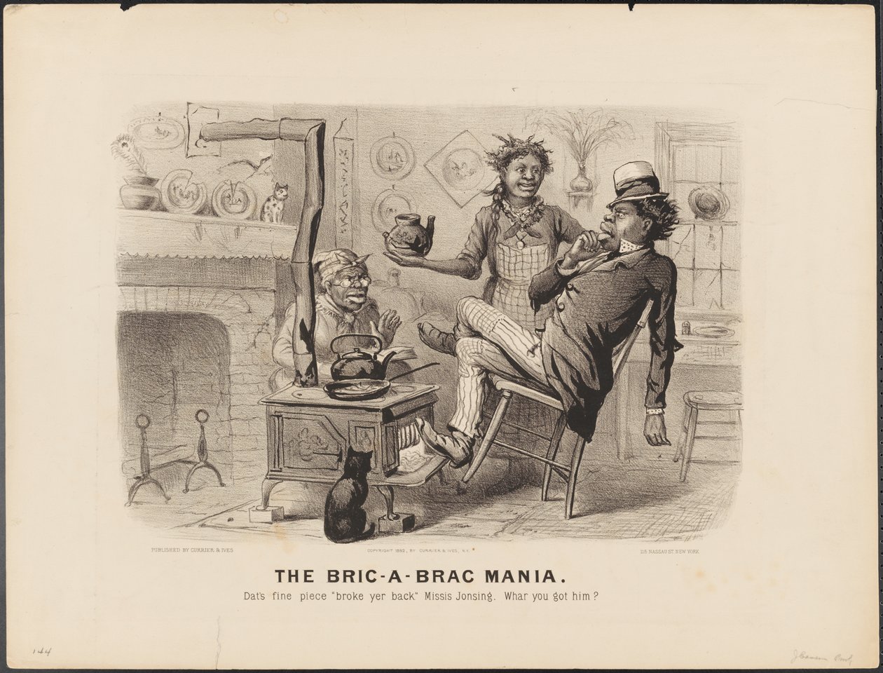 Bric - A - Brac Mania autorstwa N. and Ives J.M. (1824-95) Currier