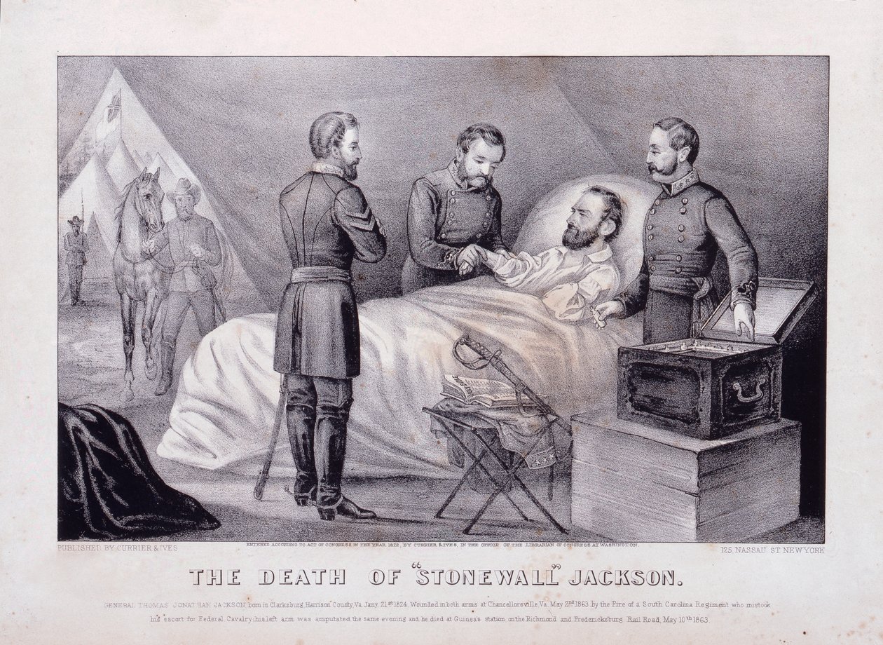 Śmierć "Stonewalla" Jacksona (litografia) autorstwa N. and Ives J.M. (1824 95) Currier