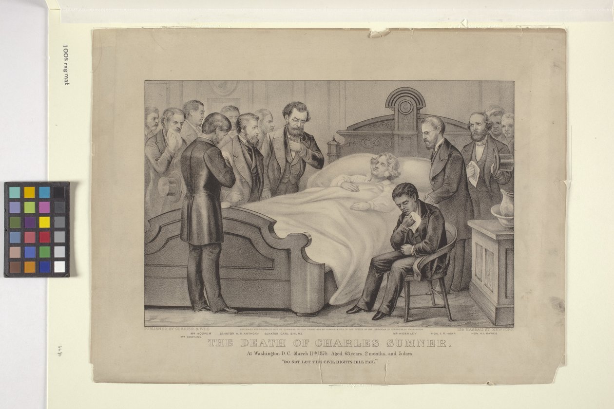 Śmierć Charlesa Sumnera (litografia) autorstwa N. and Ives J.M. (1824 95) Currier
