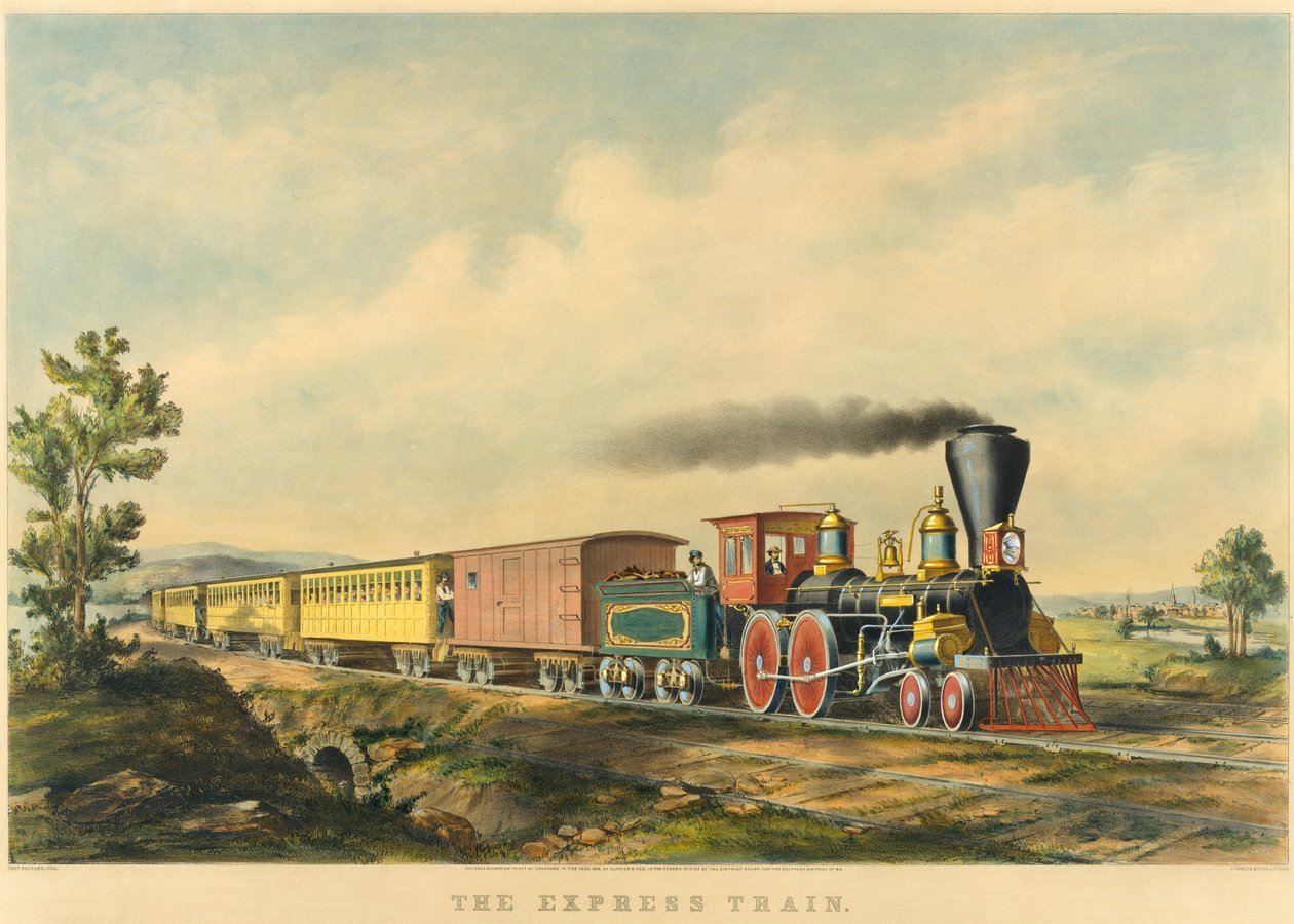 Pociąg ekspresowy autorstwa Currier and Ives