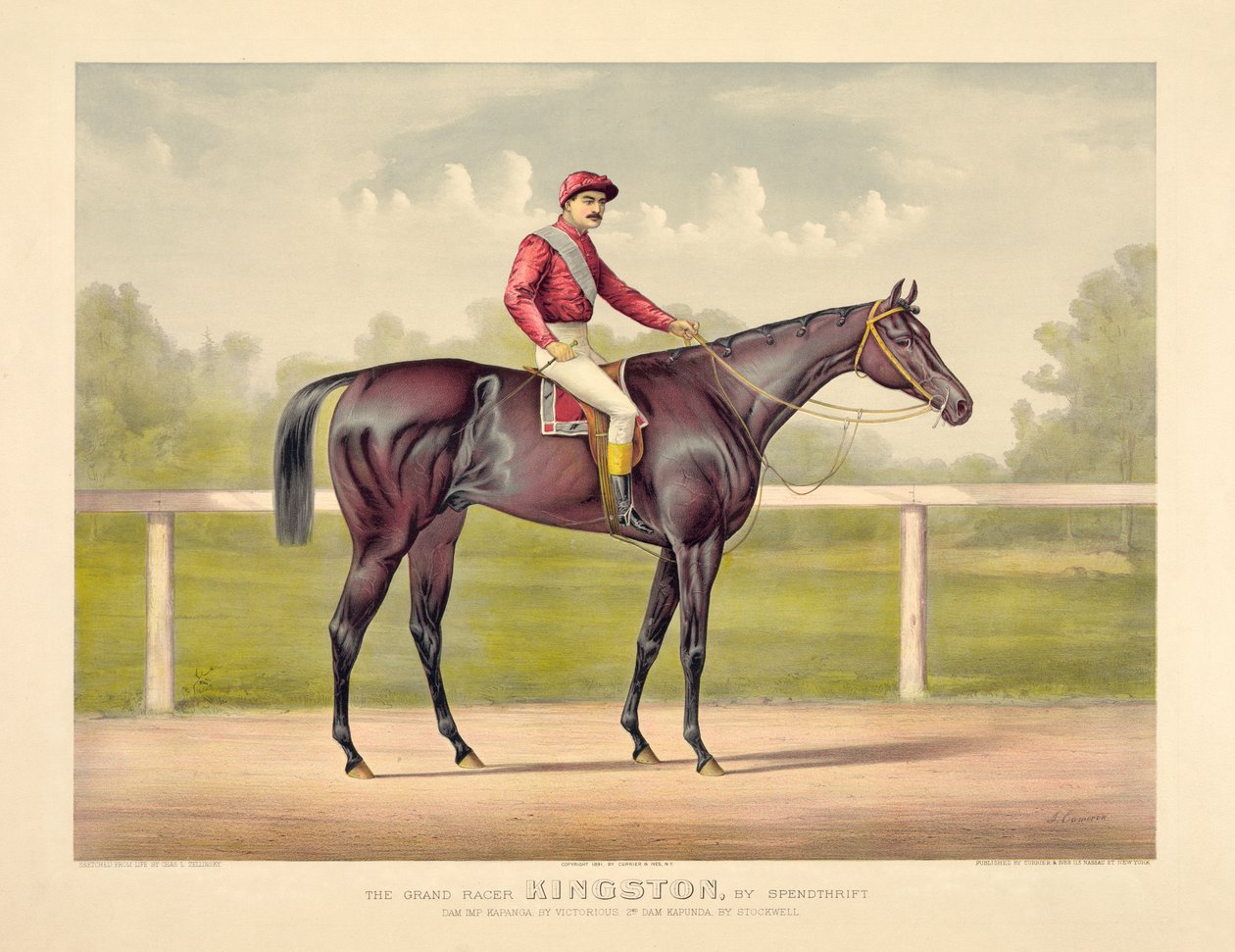 Grand Racer Kingston autorstwa Currier & Ives autorstwa Currier and Ives