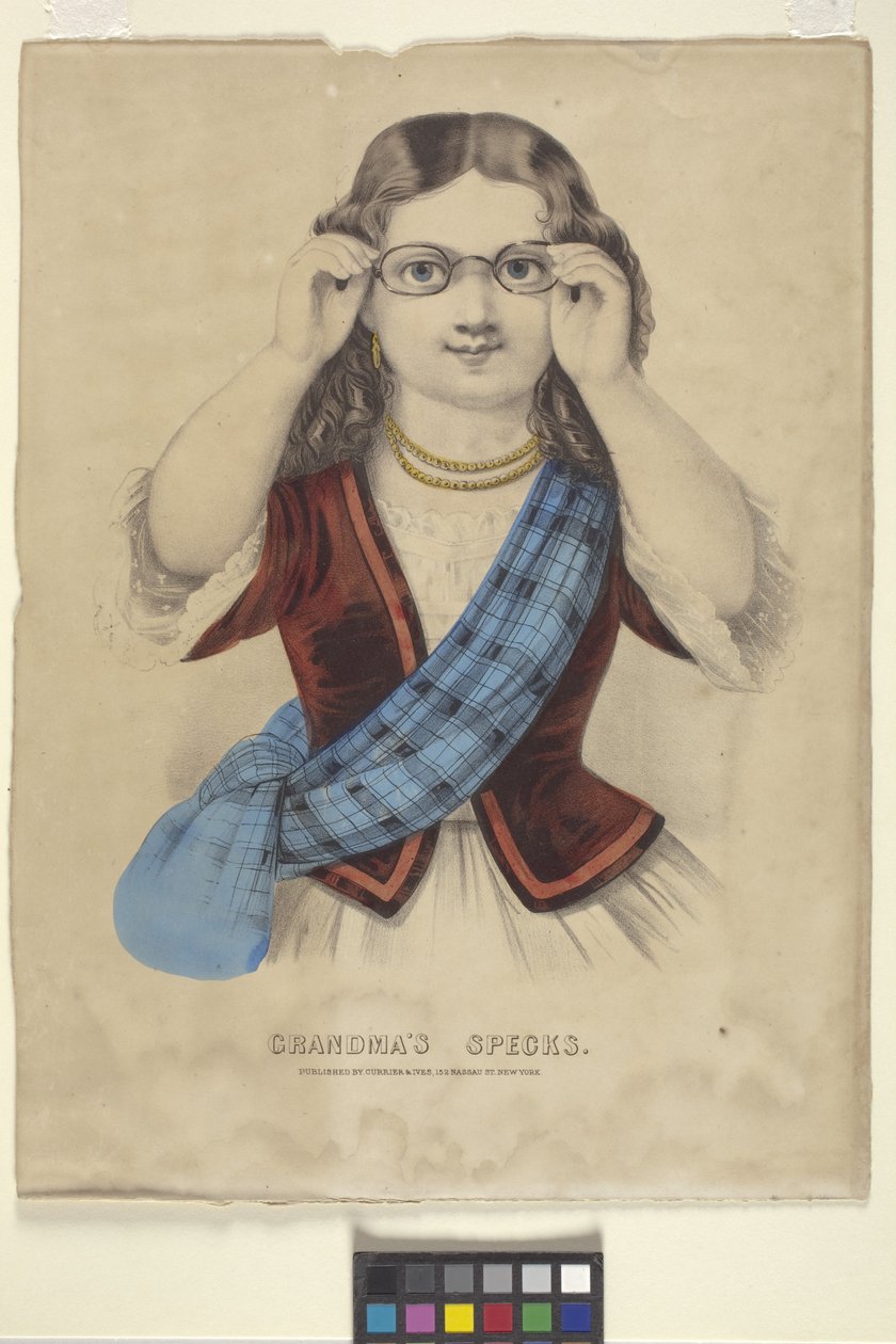 Verniz "Especificações" da vovó (litografia colorida à mão) autorstwa N. and Ives J.M. (1824 95) Currier