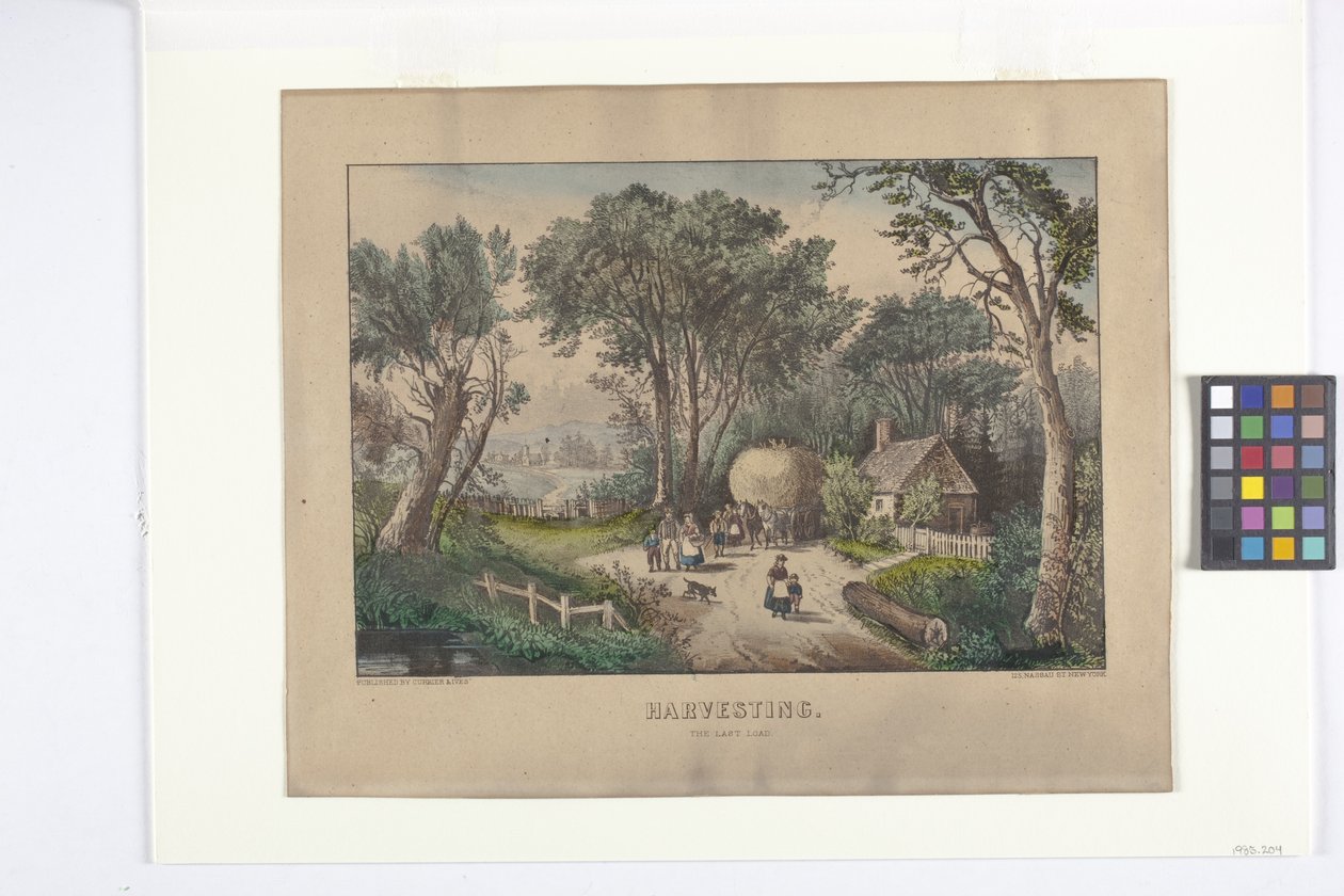 Zbieranie ostatniego ładunku (litografia ręcznie kolorowana) autorstwa N. and Ives J.M. (1824 95) Currier