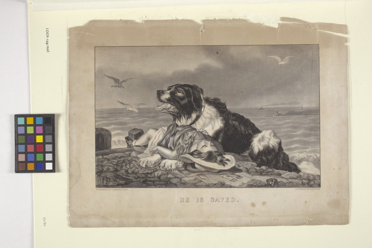On jest zbawiony (litografia ręcznie kolorowana) autorstwa N. and Ives J.M. (1824 95) Currier