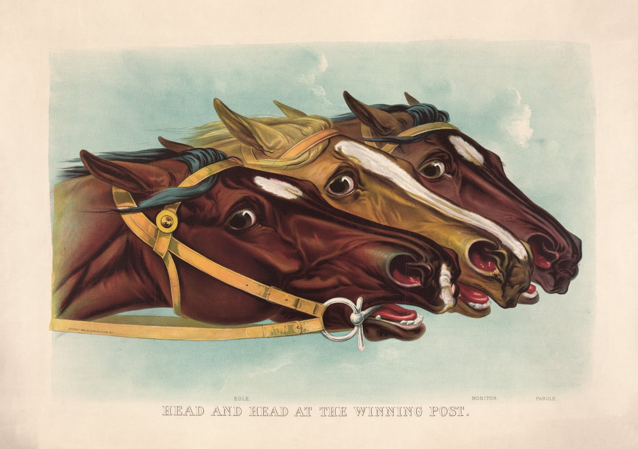 Head and Head at the Winning Post autorstwa Currier & Ives autorstwa Currier and Ives
