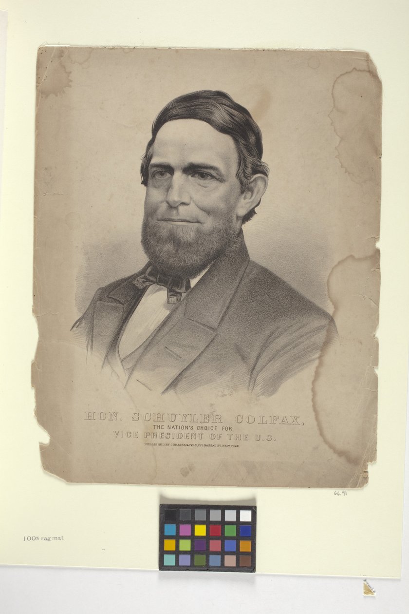 Ten. Schuyler Colfac (litografia ręcznie kolorowana) autorstwa N. and Ives J.M. (1824 95) Currier