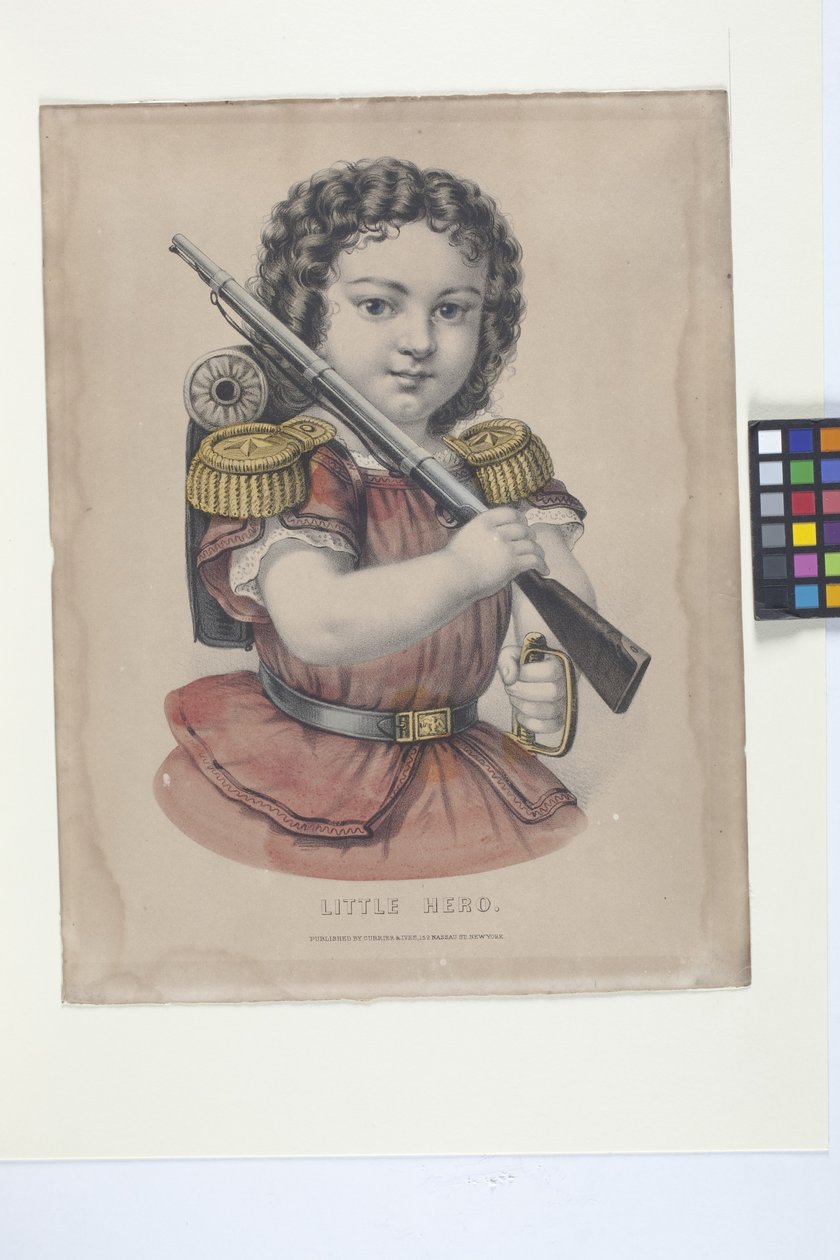 Little Hero (litografia ręcznie kolorowana) autorstwa N. and Ives J.M. (1824 95) Currier