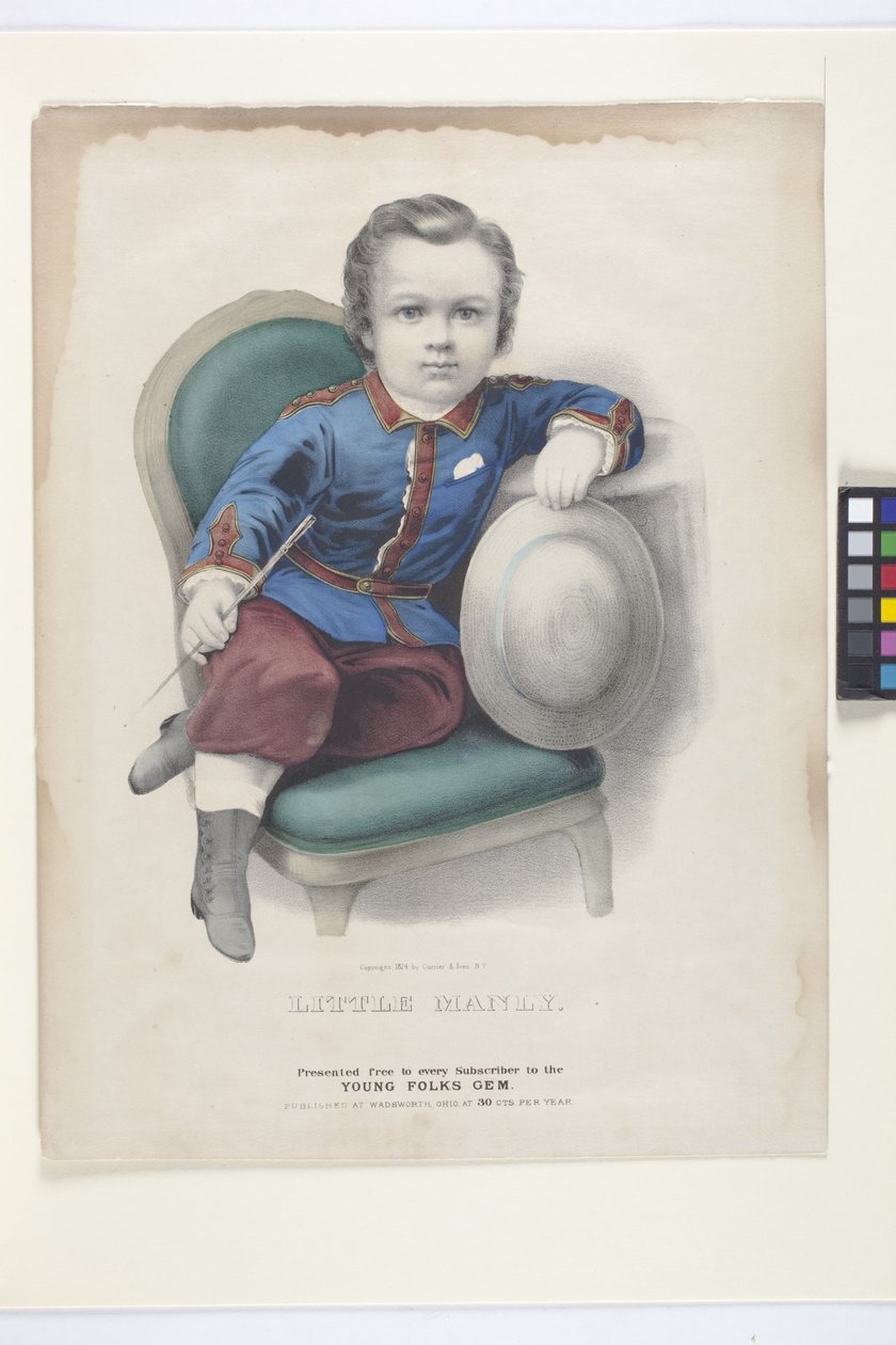 Little Manly (litografia ręcznie kolorowana) autorstwa N. and Ives J.M. (1824 95) Currier