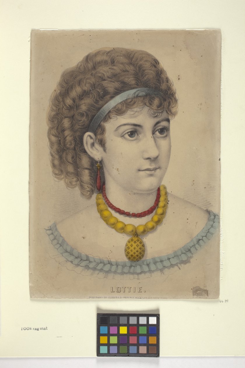 Lottie (litografia ręcznie kolorowana) autorstwa N. and Ives J.M. (1824 95) Currier