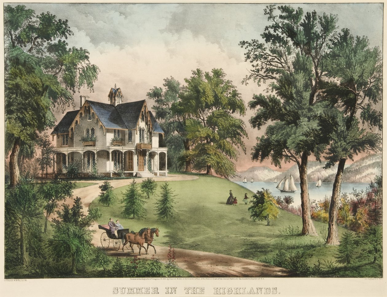 Lato w Górach autorstwa Currier and Ives