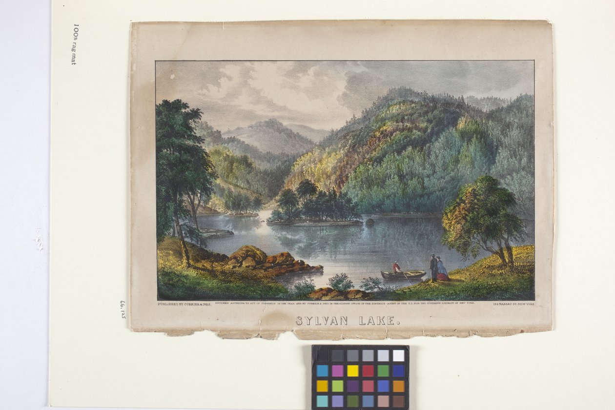 Sylvan Lake (litografia ręcznie kolorowana) autorstwa N. and Ives J.M. (1824 95) Currier