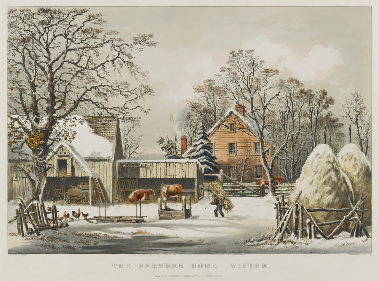 Dom Rolnika - Zima autorstwa Currier and Ives