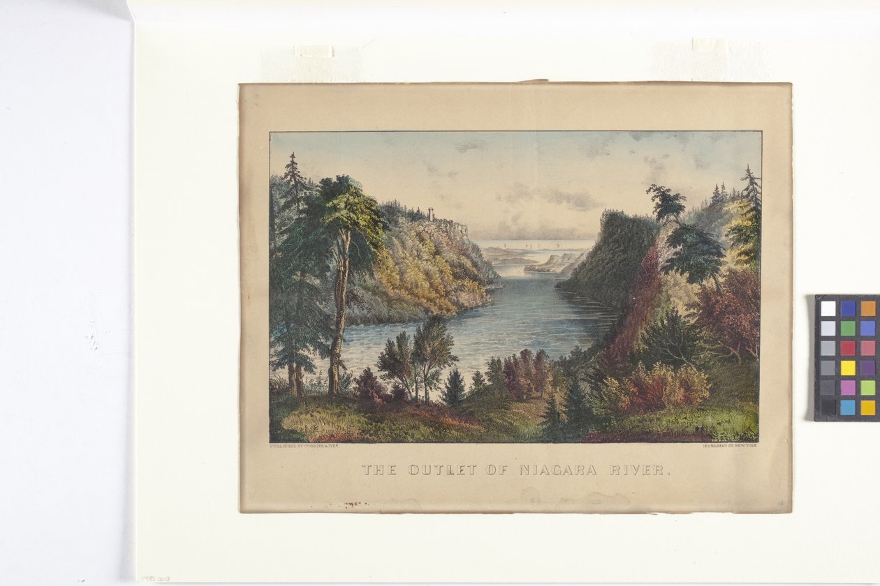 Ujście rzeki Niagara (litografia ręcznie kolorowana) autorstwa N. and Ives J.M. (1824 95) Currier