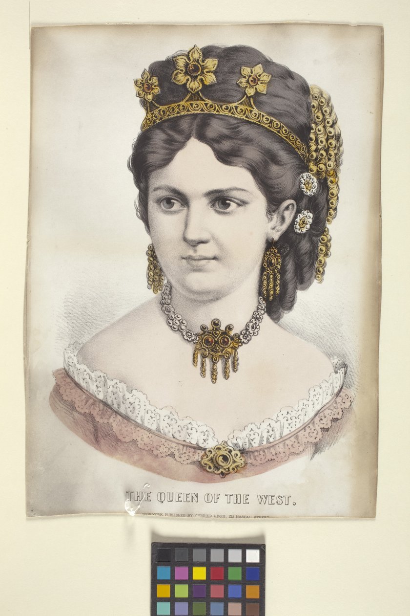 The Queen Of The West (litografia ręcznie kolorowana) autorstwa N. and Ives J.M. (1824 95) Currier