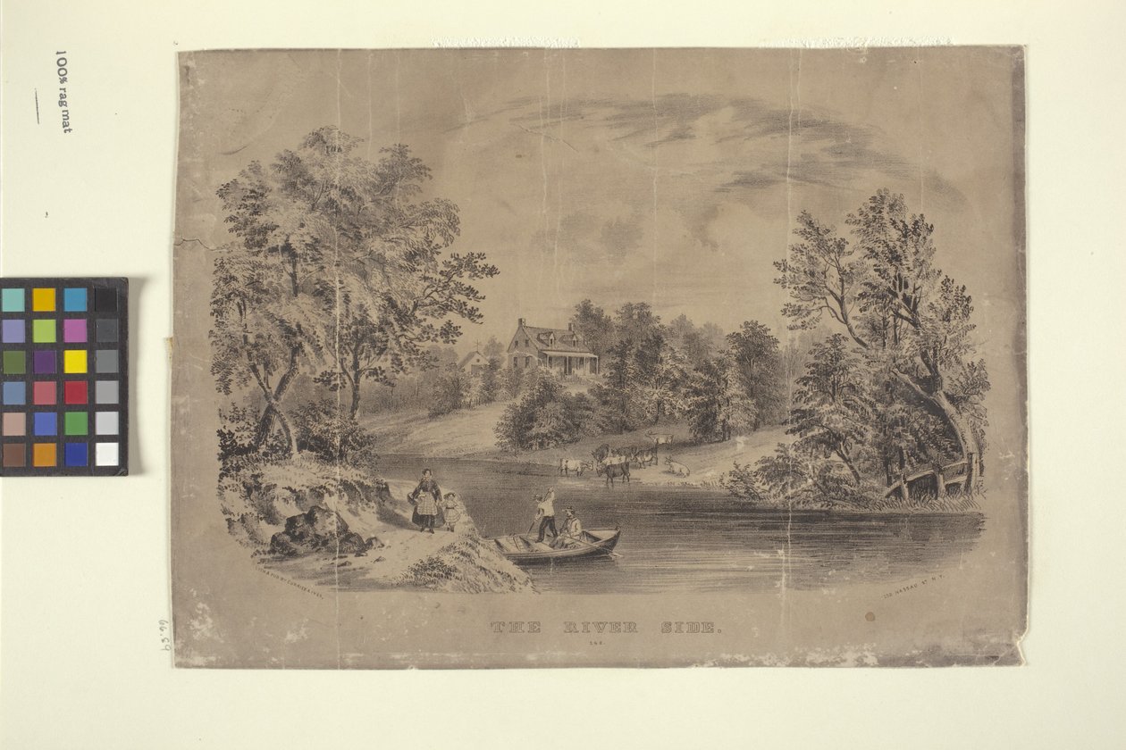 The River Side (litografia) autorstwa N. and Ives J.M. (1824 95) Currier