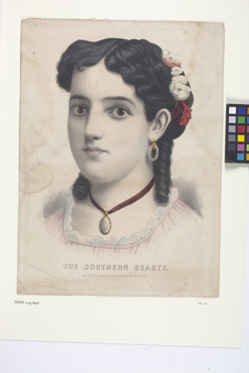 The Southern Beauty (litografia ręcznie kolorowana) autorstwa N. and Ives J.M. (1824 95) Currier