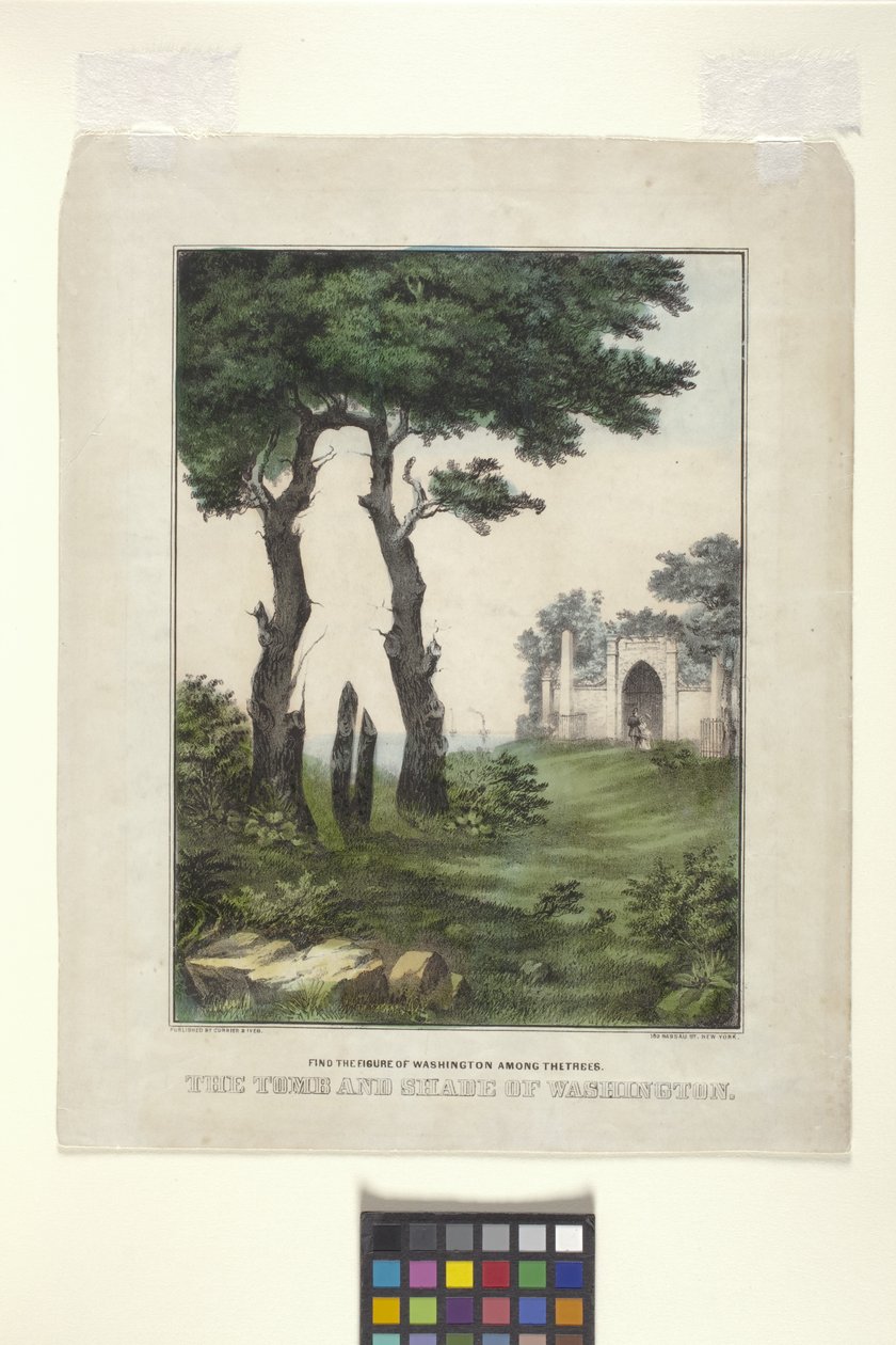The Tomb And Shade Of Washington (litografia ręcznie kolorowana) autorstwa N. and Ives J.M. (1824 95) Currier