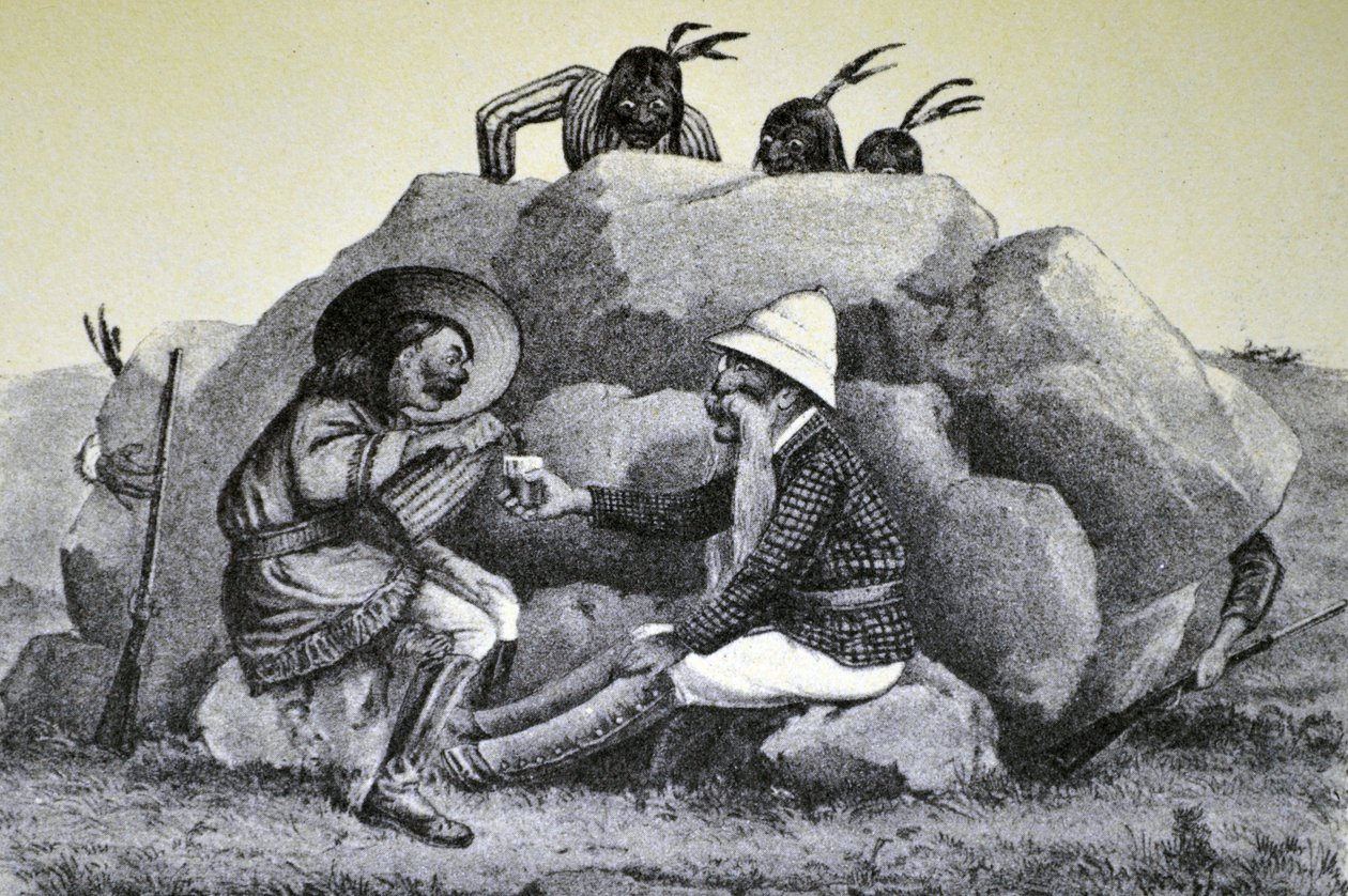 Currier & Ives ilustracja XIX wieku. Wycie na wojennej ścieżce autorstwa N. and Ives, J.M. Currier