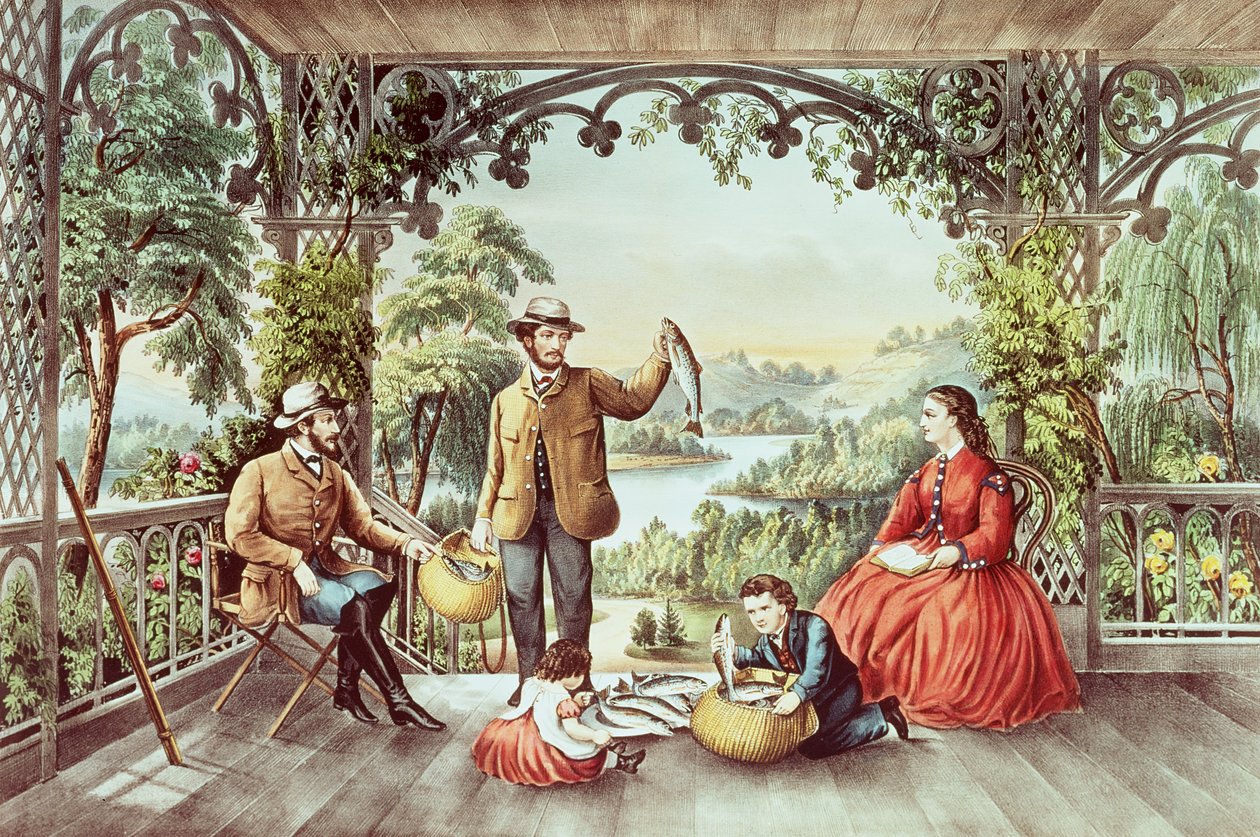 Dom z potoku, Szczęśliwi rybacy autorstwa N. and Ives, J.M. Currier