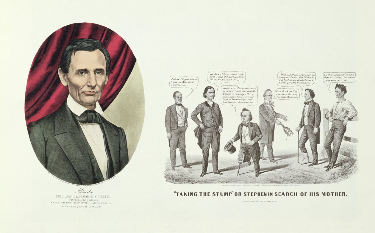 Kochanie. Abraham Lincoln, 16. prezydent Stanów Zjednoczonych, 1860 r autorstwa N. and Ives, J.M. Currier