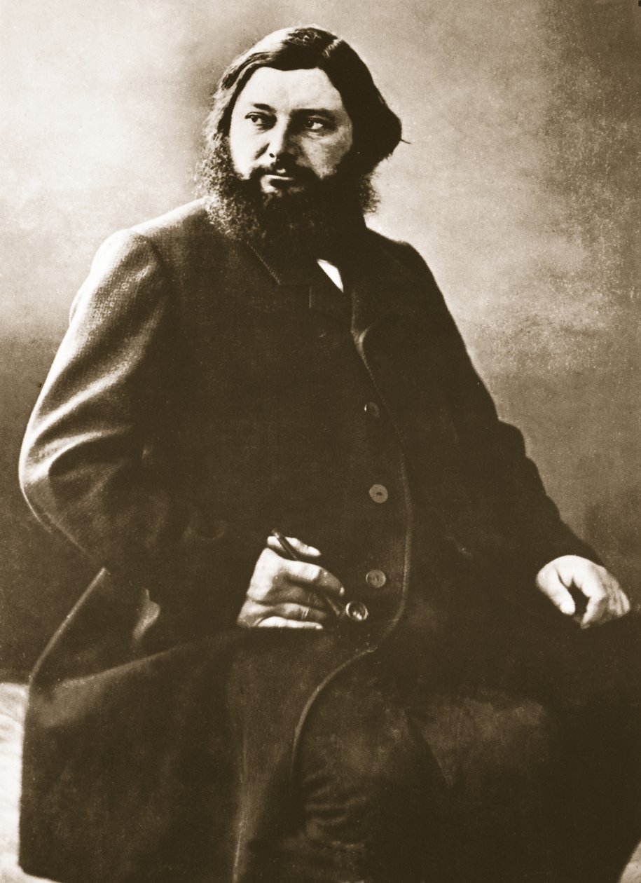 Gustave Courbet, c.1861 (fotograwiura) autorstwa Nadar