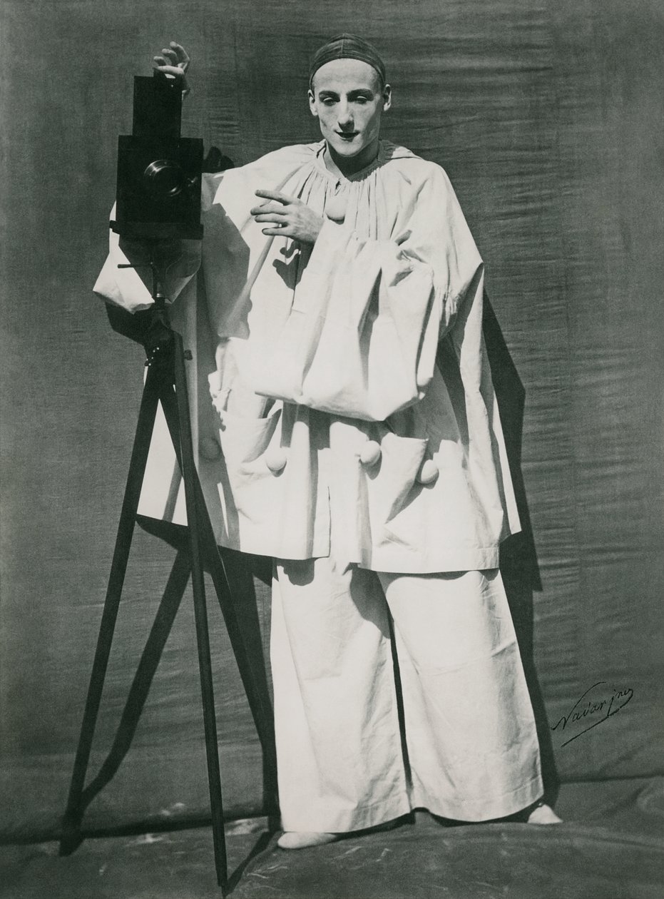 Portret Jean Charles Deburau (1829-73) jako Pierrot, ok. 1850-60 autorstwa Nadar