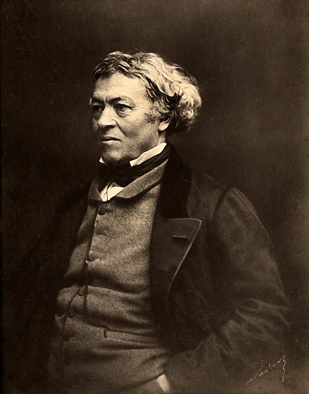 Portret francuskiego malarza, Jean Baptiste Camille Corot autorstwa Nadar
