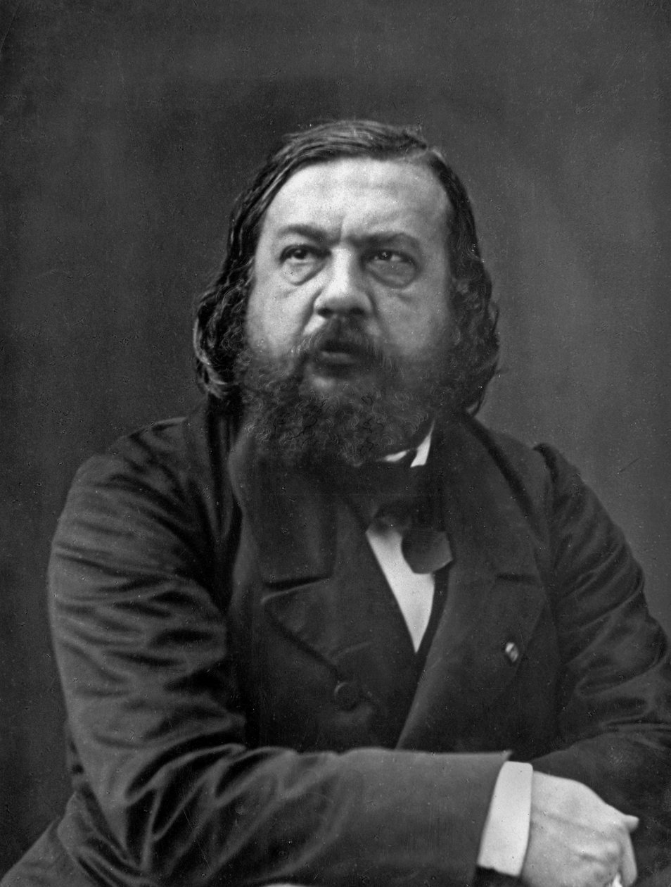 Theophile Gautier (1811-1872) francuski poeta, powieściopisarz, pisarz dramatyczny i krytyk tutaj w 1856 r. Zdjęcie Felixa Nadara zaczerpnięte z Albumu Disderiego (n.16, strona 3) autorstwa Nadar