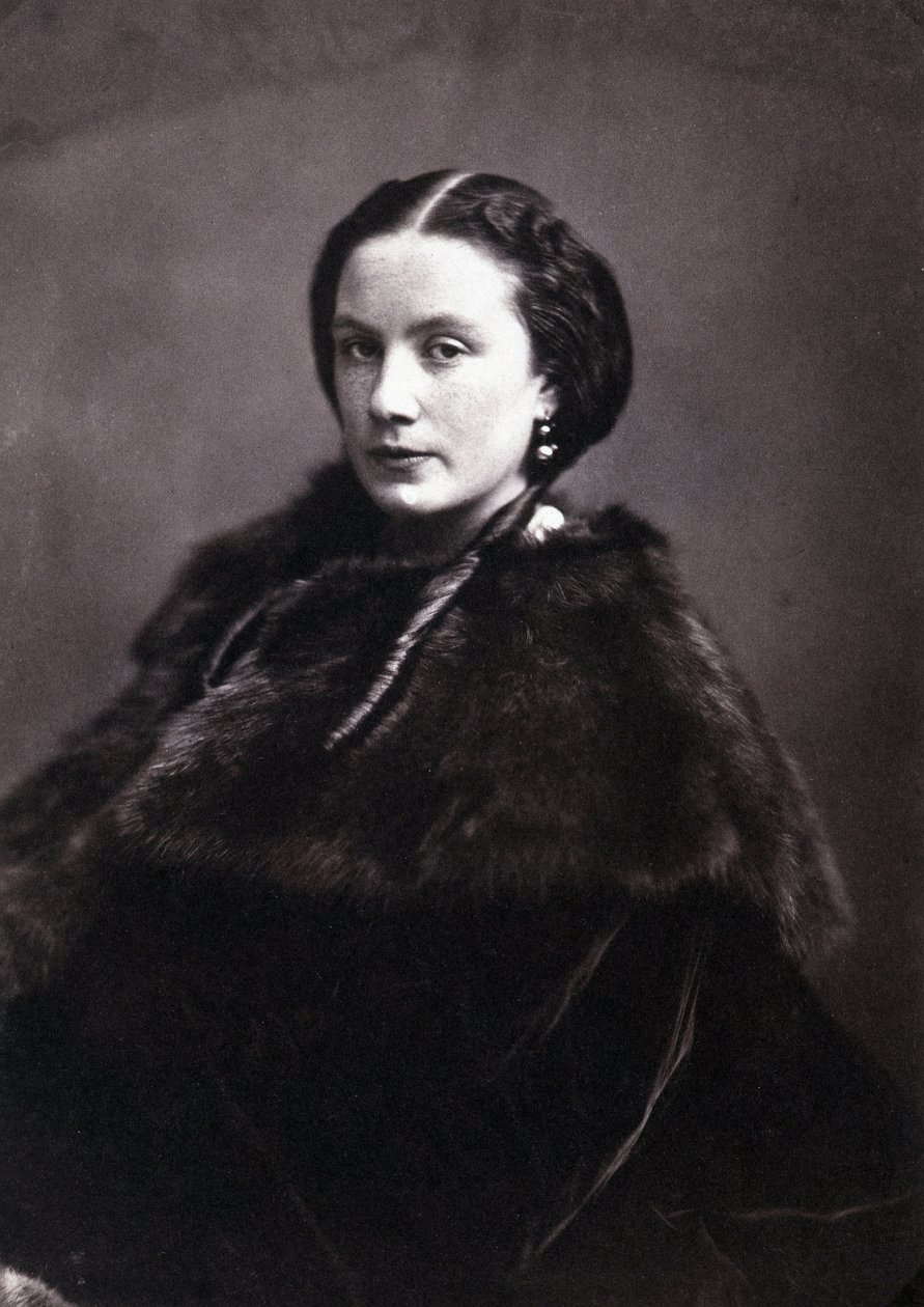 Portret Madame Pichat. Portret eleganckiej kobiety noszącej angielskie sprzączki z futrem. Zdjęcie Gasparda Felixa Tournachona dit Felixa Nadara (1820-1910) autorstwa Nadar