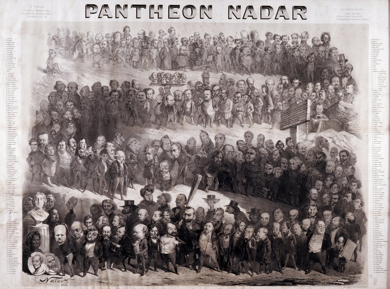 Panteon Nadar reprezentujący wielkie postacie historyczne XIX wieku (osobowości intelektualne i polityczne) autorstwa Nadar