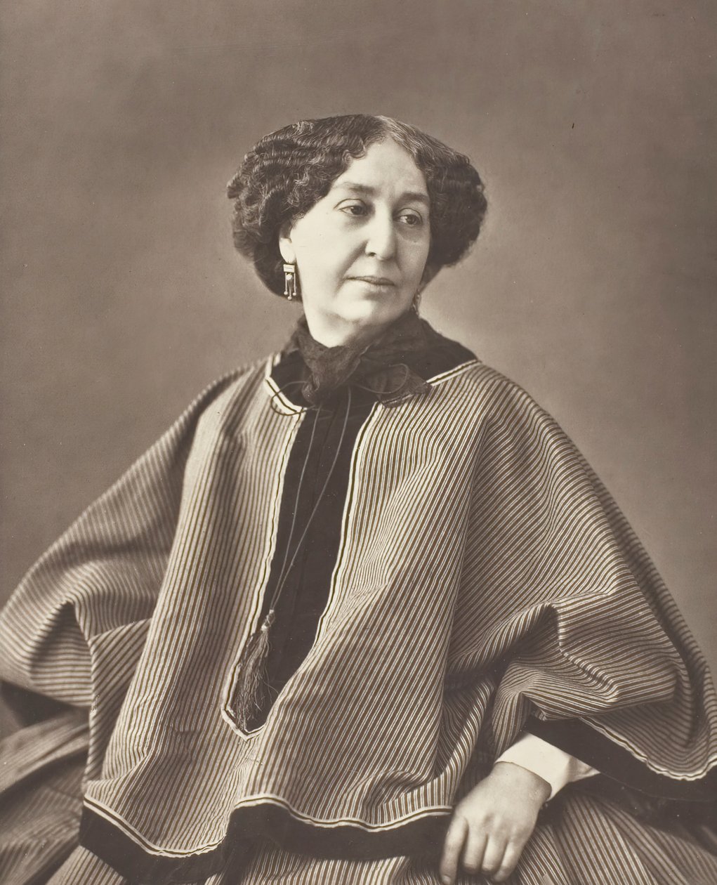 Georges Sand urodzona jako Amantine Lucile Aurore Dupin, francuska powieściopisarka, 1804-1876, 1864. autorstwa Nadar