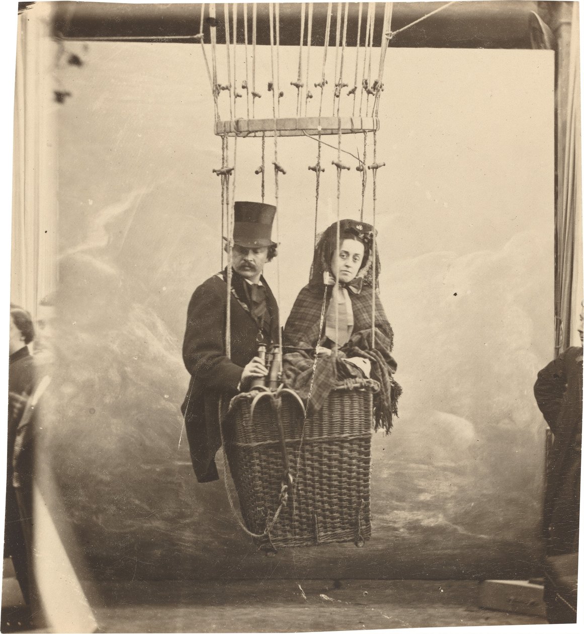 Autoportret z żoną Ernestyną w gondoli balonowej, ok. 1930 r. 1865, druk ok. 1890. autorstwa Nadar