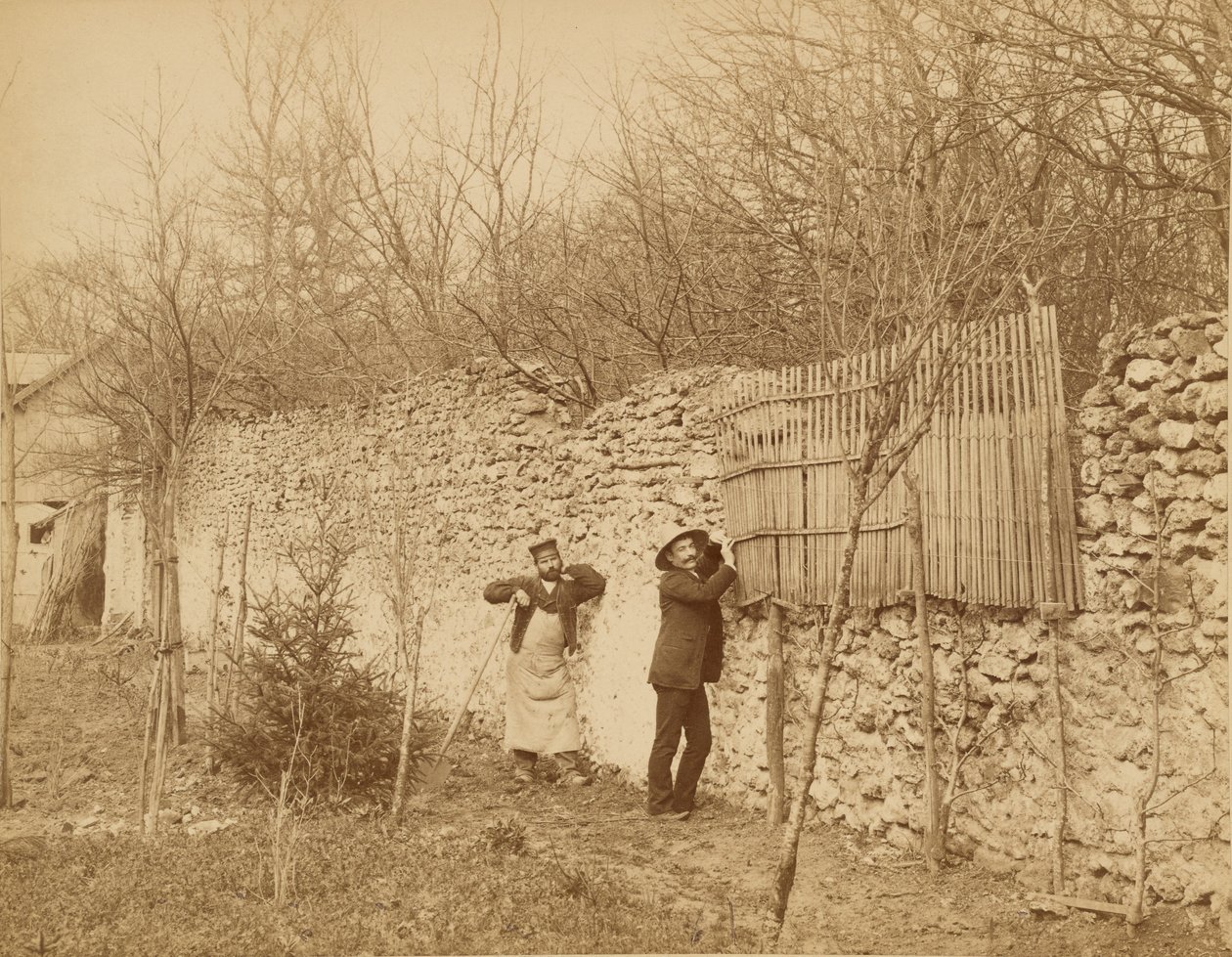 Ermitage de Sénart, ogrodnik i Jules Belaube autorstwa Nadar [Gaspard Félix Tournachon]