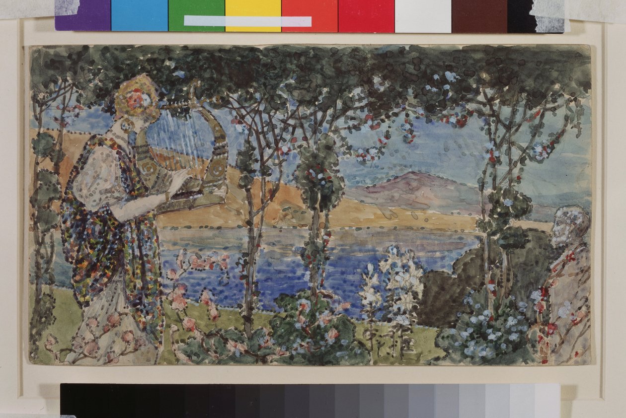 Bajka. Praca Nadieżdy Sergeyevny Psishcheva (1881-1913), akwarela i tusz na papierze autorstwa Nadezhda Psishcheva