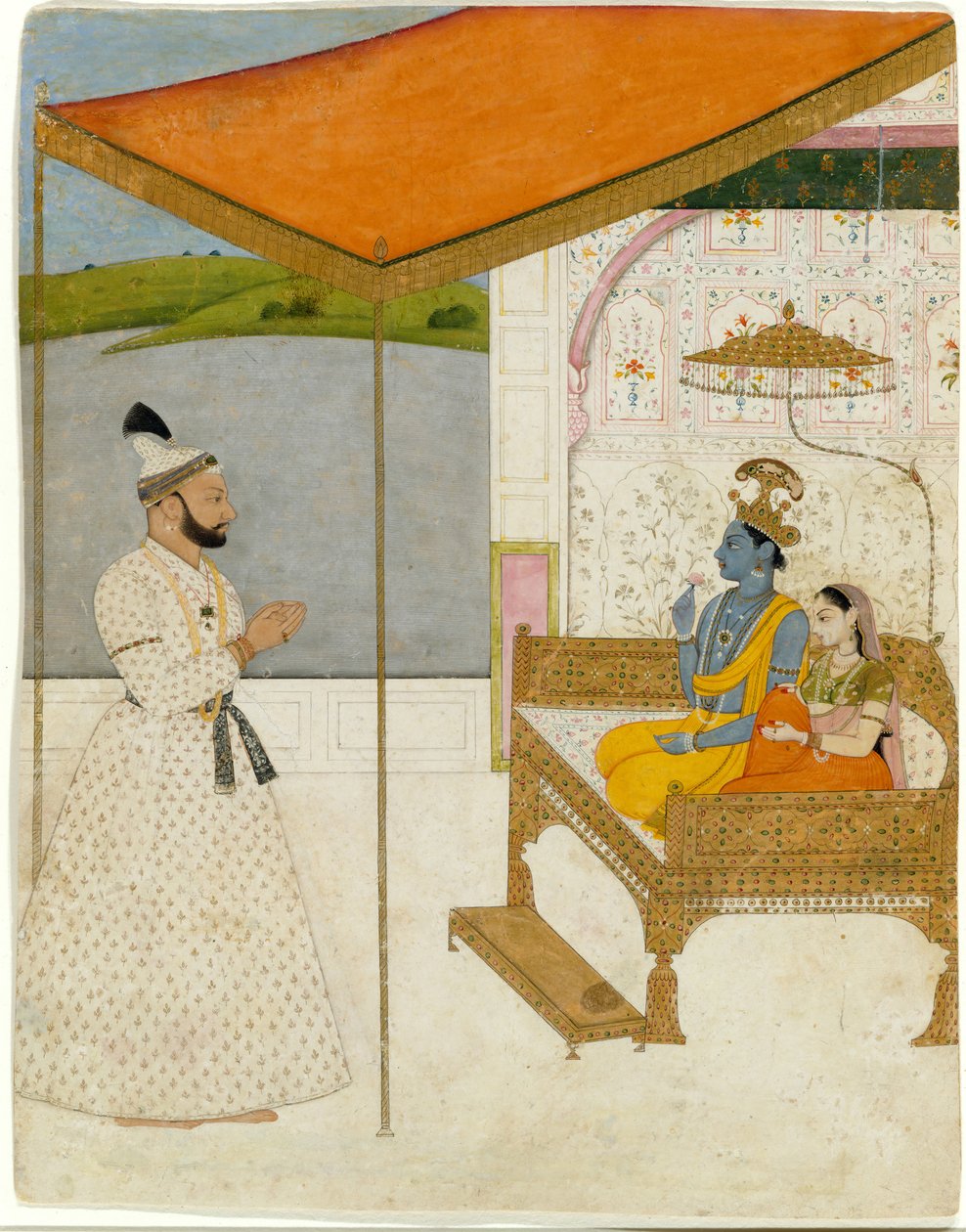 Wizja Kryszny i Radhy Raja Balwant Singh, ca. 1745-50. autorstwa Nainsukh