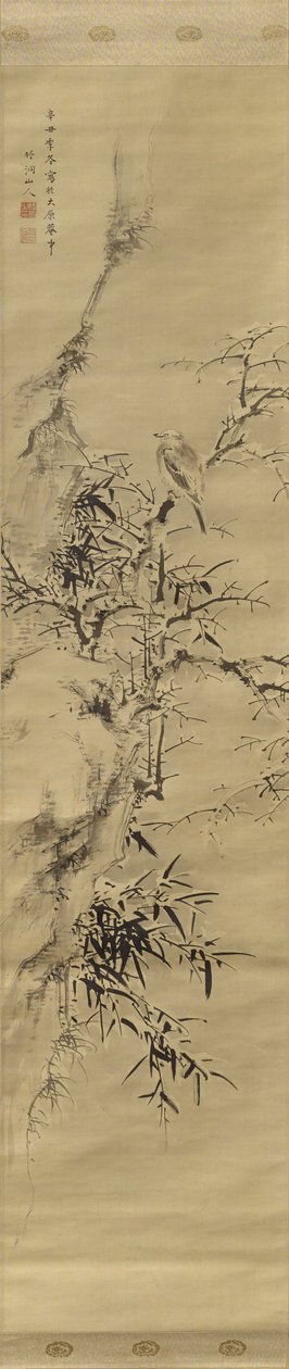 Ptak w śniegu, 1841 autorstwa Nakabayashi Chikuto