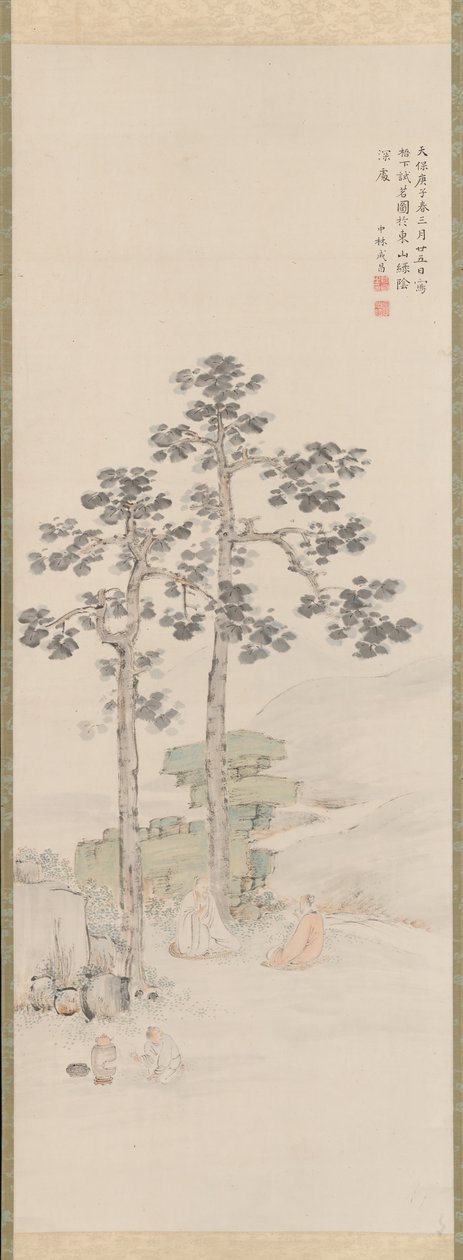 Próbkowanie herbaty pod drzewami Wu, 1840. autorstwa Nakabayashi Chikuto