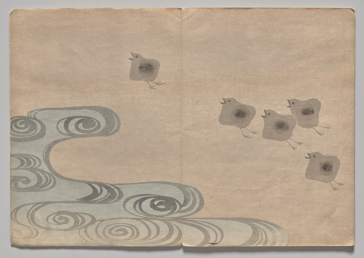 Scena z Kōrin Picture Book (tom 1) autorstwa Nakamura Hochu